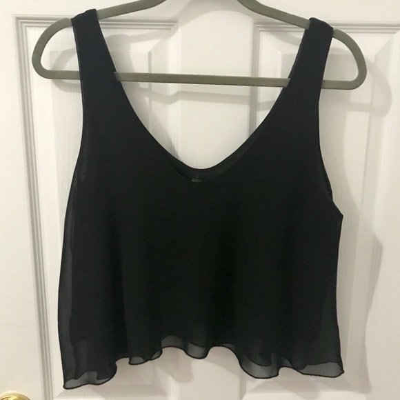 Kiss Me Black Layered Crop Top - Picture 1 of 4